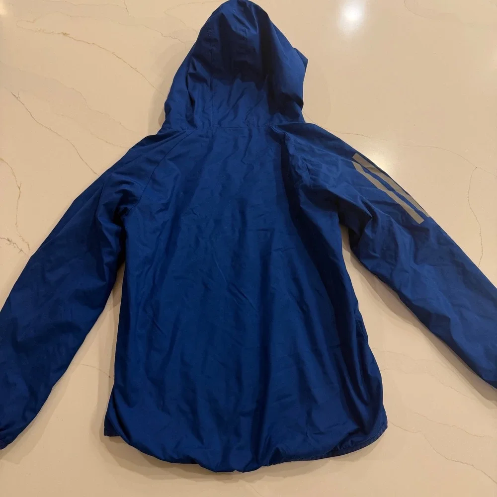 Adidas Kids Blue Hooded Track Jacket Size S 8‎ Lightweight Activewear